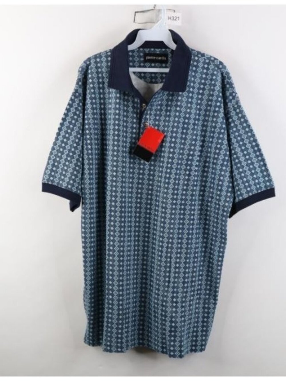 Deadstock Vintage 90s Pierre Cardin Mens Large Diamond Knit Golf Polo Shirt